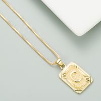 Copper Plated 18k Gold Letter Fashion Pendant Necklace sku image 3