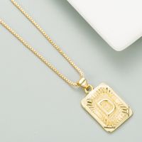 Copper Plated 18k Gold Letter Fashion Pendant Necklace sku image 4