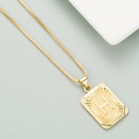 Copper Plated 18k Gold Letter Fashion Pendant Necklace sku image 7