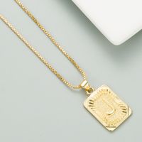 Copper Plated 18k Gold Letter Fashion Pendant Necklace sku image 9