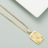 Copper Plated 18k Gold Letter Fashion Pendant Necklace sku image 10