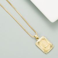 Copper Plated 18k Gold Letter Fashion Pendant Necklace sku image 11