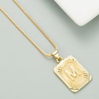 Copper Plated 18k Gold Letter Fashion Pendant Necklace sku image 12