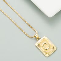 Copper Plated 18k Gold Letter Fashion Pendant Necklace sku image 14