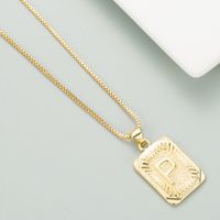 Copper Plated 18k Gold Letter Fashion Pendant Necklace sku image 15