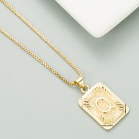 Copper Plated 18k Gold Letter Fashion Pendant Necklace sku image 16
