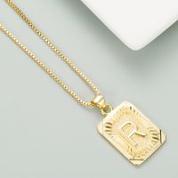Copper Plated 18k Gold Letter Fashion Pendant Necklace sku image 17