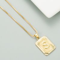 Copper Plated 18k Gold Letter Fashion Pendant Necklace sku image 18