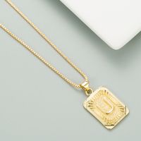 Copper Plated 18k Gold Letter Fashion Pendant Necklace sku image 20