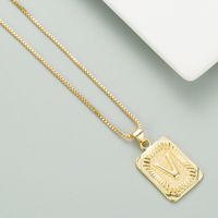 Copper Plated 18k Gold Letter Fashion Pendant Necklace sku image 21