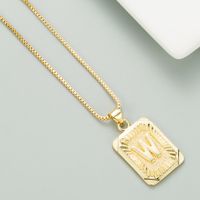 Copper Plated 18k Gold Letter Fashion Pendant Necklace sku image 22