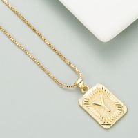 Copper Plated 18k Gold Letter Fashion Pendant Necklace sku image 24