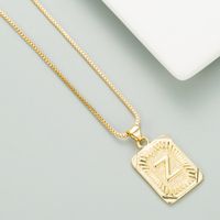 Copper Plated 18k Gold Letter Fashion Pendant Necklace sku image 25