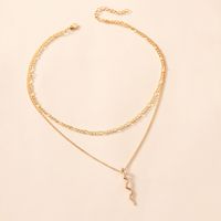 New Snake-shaped Decorative Two-layer Necklace main image 4