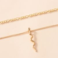 New Snake-shaped Decorative Two-layer Necklace main image 5