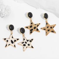 Leopard Print Five-pointed Star Earrings main image 3