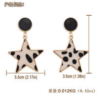 Leopard Print Five-pointed Star Earrings main image 6