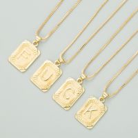 Copper Plated 18k Gold Letter Fashion Pendant Necklace main image 2