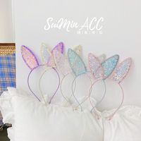 Korean  Crystal Sequin Rabbit Ears Cartoon Cute  Headband main image 2