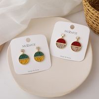 925 Silver Needle Color Matching Woolen Earrings main image 3