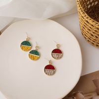 925 Silver Needle Color Matching Woolen Earrings main image 4