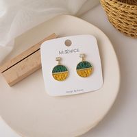925 Silver Needle Color Matching Woolen Earrings main image 6