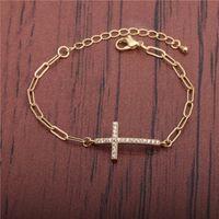 Micro-inlaid Zircon Cross Adjustable Bracelet main image 3