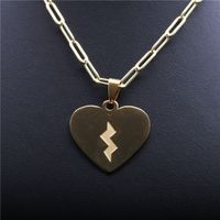 Titanium Steel Heart Lightning Necklace main image 5