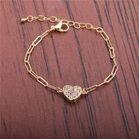 Zircon Heart Adjustable Hip Hop Bracelet main image 5