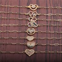 Zirconium Peach Heart Adjustable Bracelet main image 4