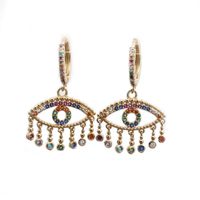 Micro-inlaid Zircon Devil's Eye Earrings main image 1