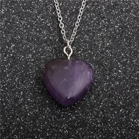 Amethyst Peach Heart Pendant Necklace main image 1