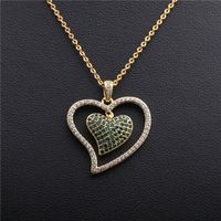Micro-inlaid Zircon Heart Necklace main image 3
