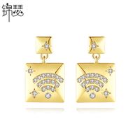 Fashion Gold Copper Inlaid Zircon Earrings main image 1