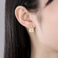 Fashion Gold Copper Inlaid Zircon Earrings main image 4