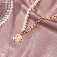 Pearl Retro Gold Pendant Necklace main image 3