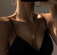 Titan Stahl 18 Karat Vergoldet Mode Überzug Geometrisch Halskette main image 3