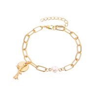 Pin Pearl Thick Chain Bracelet sku image 3