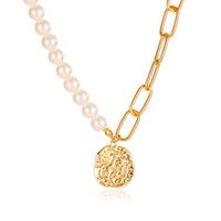 Pearl Retro Gold Pendant Necklace sku image 1