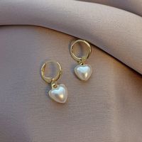 Diamond Tassel Pearl Moon Fishtail Earrings sku image 2