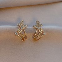 Diamond Tassel Pearl Moon Fishtail Earrings sku image 1