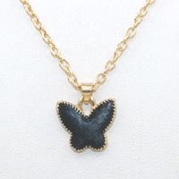 Korean Fashion Oil Drop Butterfly Pendant Necklace New Style Clavicle Chain Wholesale sku image 4