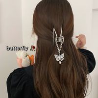 Butterfly Elegant Rhinestone Metal Hair Catch Clip main image 3