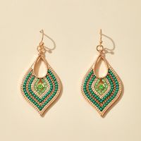 Ethnic Style Rice Beads Leaf Earrings main image 1