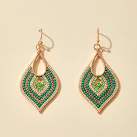 Ethnic Style Rice Beads Leaf Earrings main image 2