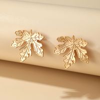 Retro Alloy Leaf Earrings main image 1