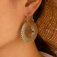 Fashion Simple Retro Ethnic Style Alloy Lotus Hollow Earrings main image 6