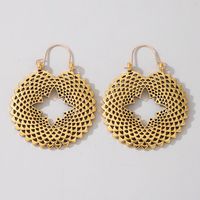 Fashion Simple Retro Ethnic Style Alloy Lotus Hollow Earrings main image 3