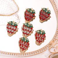 Strawberry Alloy Diamond-studded Earrings main image 5