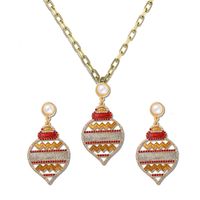 New  Color Lantern Earrings Necklace Set main image 2